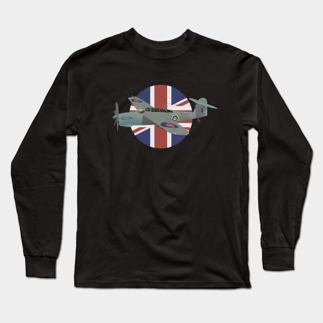 Fairey Barracuda British WW2 Airplane Long Sleeve T-Shirt by NorseTech